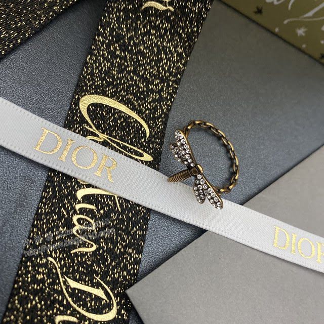 Dior飾品 迪奧經典熱銷款古銅色蜻蜒戒指  zgd1095